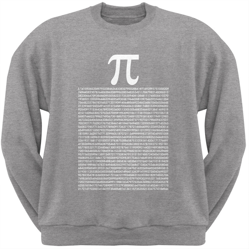 Pi Numbers Heather Grey Adult Sweatshirt Men's Sweatshirts Old Glory SM Grey 