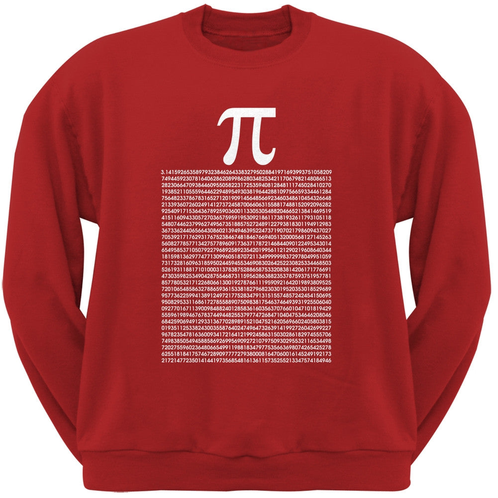 Pi Numbers Red Adult Sweatshirt Men's Sweatshirts Old Glory SM Red 