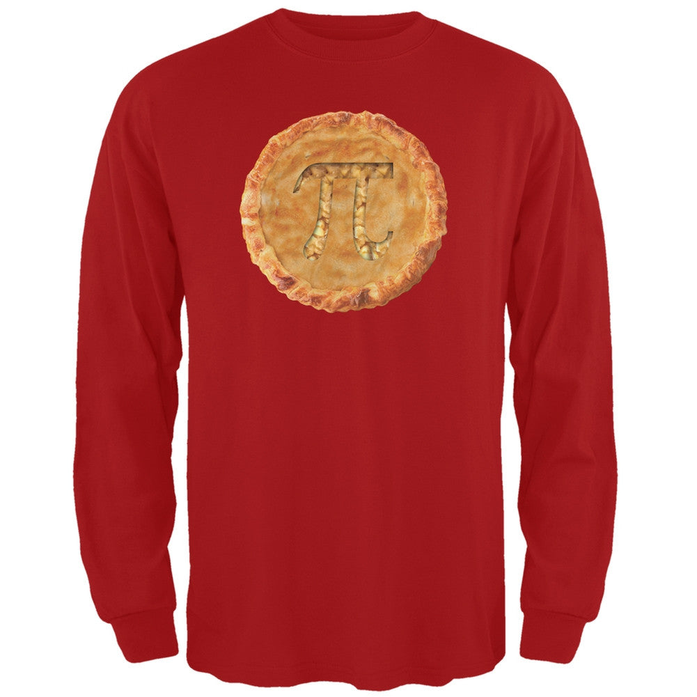 Pi Pie Red Adult Long Sleeve T-Shirt Men's Long Sleeves Old Glory SM Red 