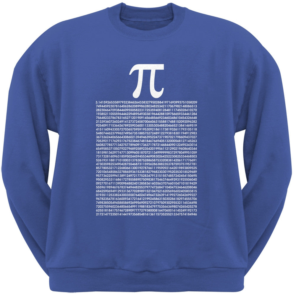 Pi Numbers Blue Adult Sweatshirt Men's Sweatshirts Old Glory SM Blue 