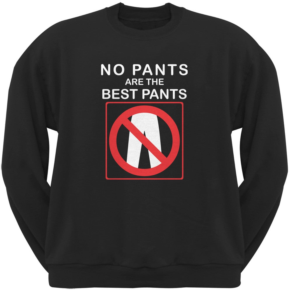 Best No Pants Funny Black Adult Sweatshirt Men's Sweatshirts Old Glory 2XL Black 