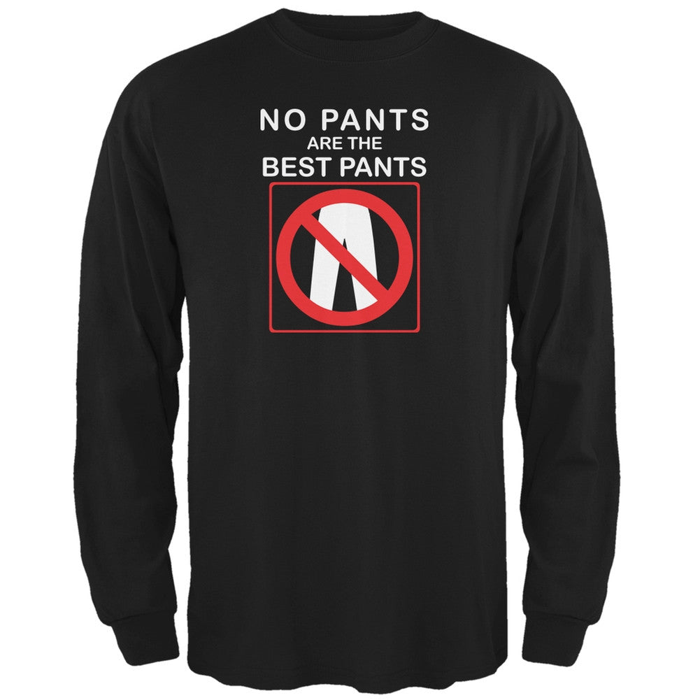 Best No Pants Funny Black Adult Long Sleeve T-Shirt Men's Long Sleeves Old Glory 2XL Black 