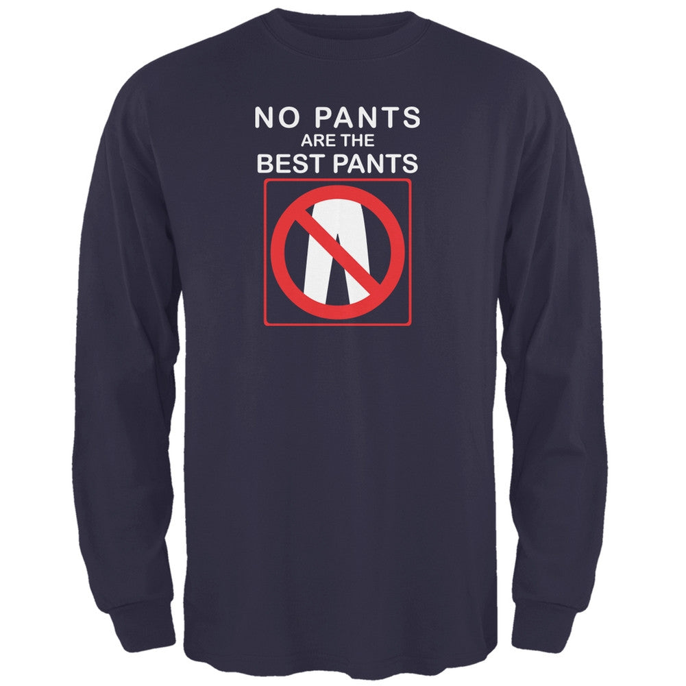 Best No Pants Funny Navy Adult Long Sleeve T-Shirt Men's Long Sleeves Old Glory 2XL Blue 