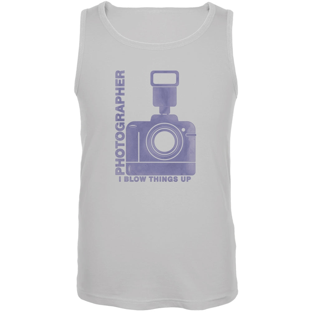 Photographer Blow Things Up Funny White Adult Tank Top Men's Tank Tops Old Glory 2XL White 
