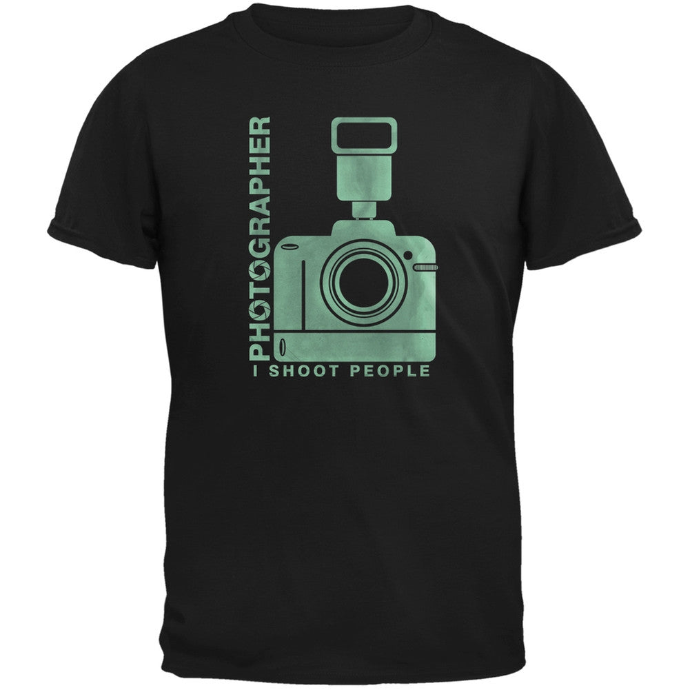 Photographer Shoot People Funny Black Adult T-Shirt Men's T-Shirts Old Glory 2XL Black 