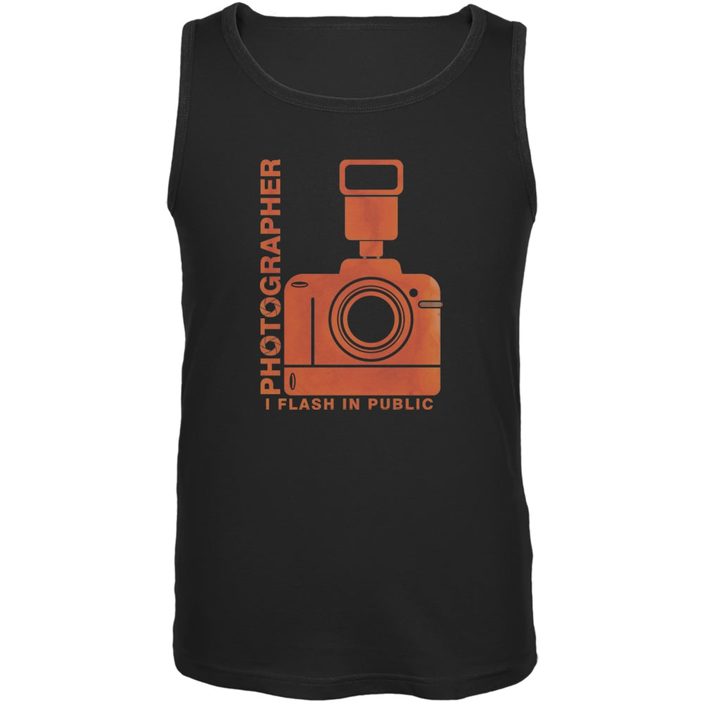 Photographer Flash in Public Funny Black Adult Tank Top Men's Tank Tops Old Glory 2XL Black 