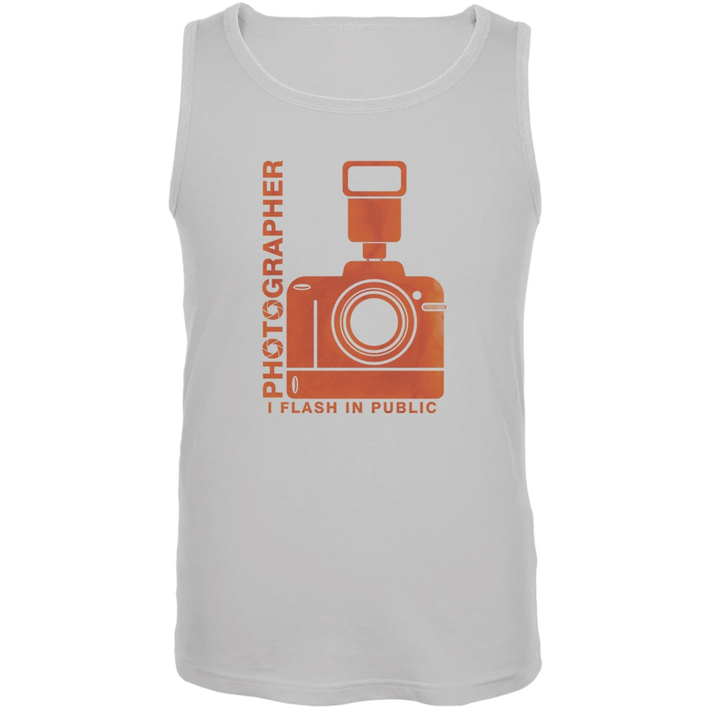 Photographer Flash in Public Funny White Adult Tank Top Men's Tank Tops Old Glory 2XL White 