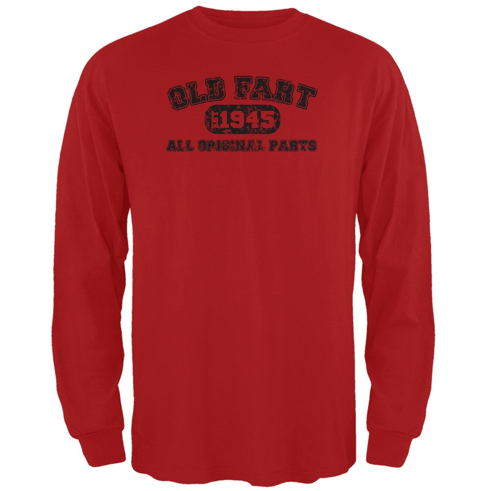 Old Fart Original Parts 1945 Funny Red Adult Long Sleeve T-Shirt Men's Long Sleeves Old Glory 2XL Red 