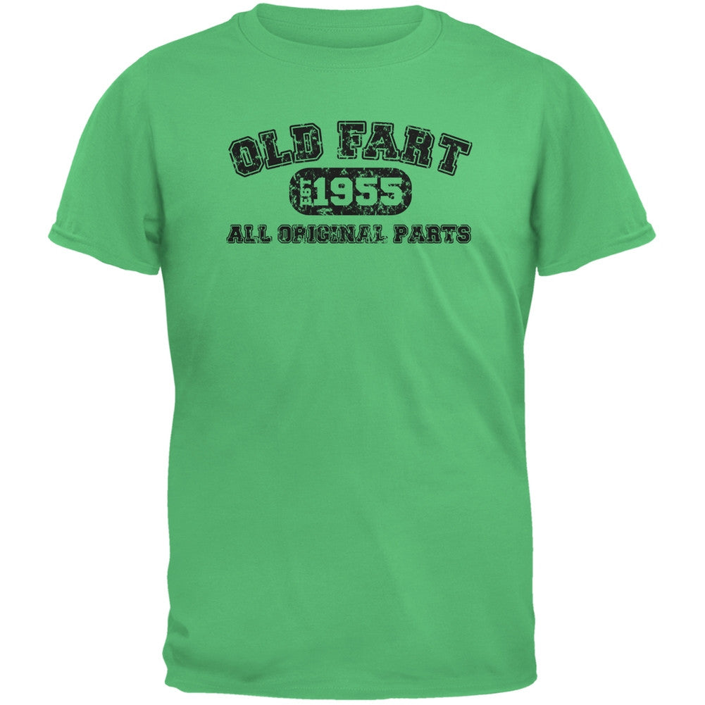 Old Fart Original Parts 1955 Funny Irish Green Adult T-Shirt Men's T-Shirts Old Glory 2XL Green 