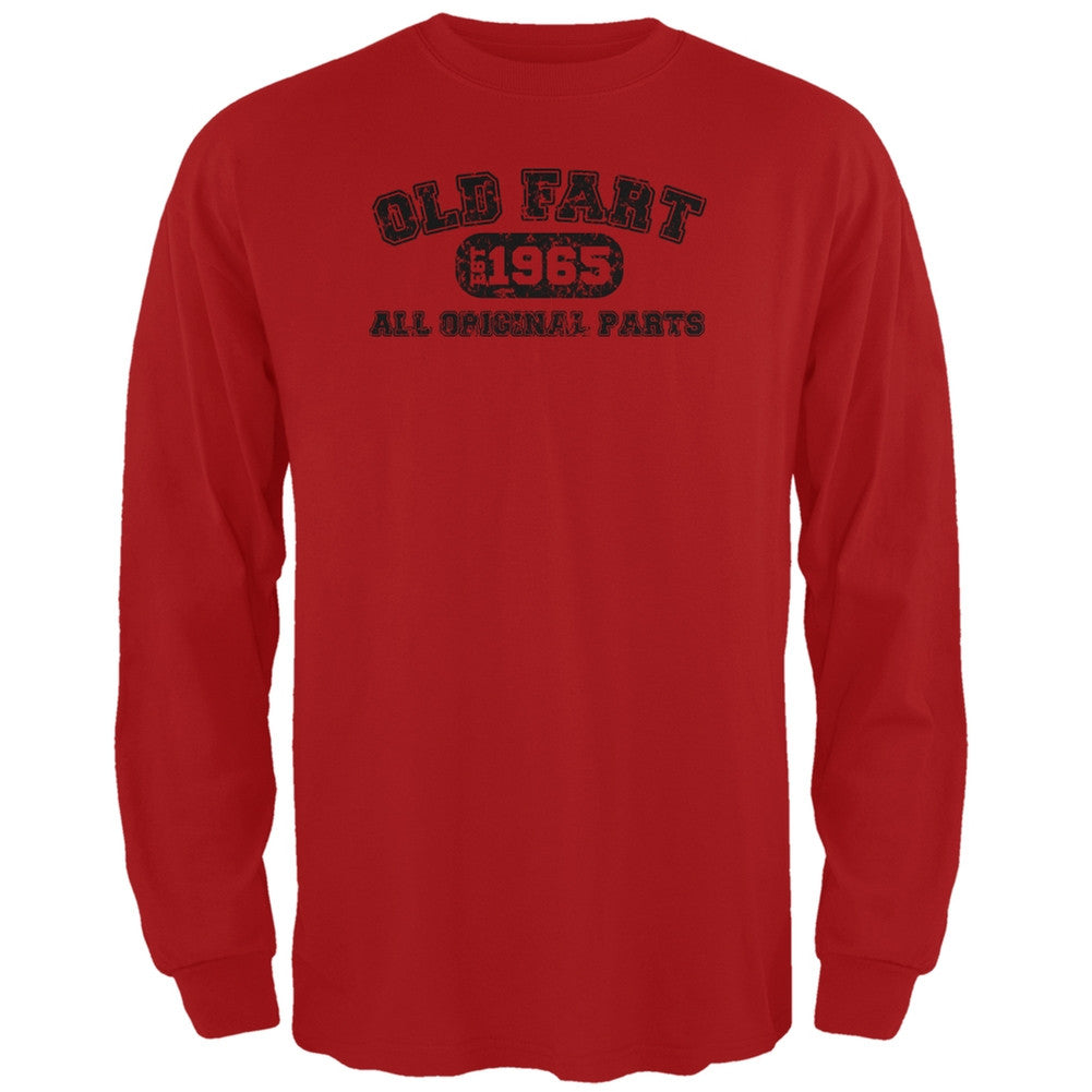 Old Fart Original Parts 1965 Funny Red Adult Long Sleeve T-Shirt Men's Long Sleeves Old Glory 2XL Red 