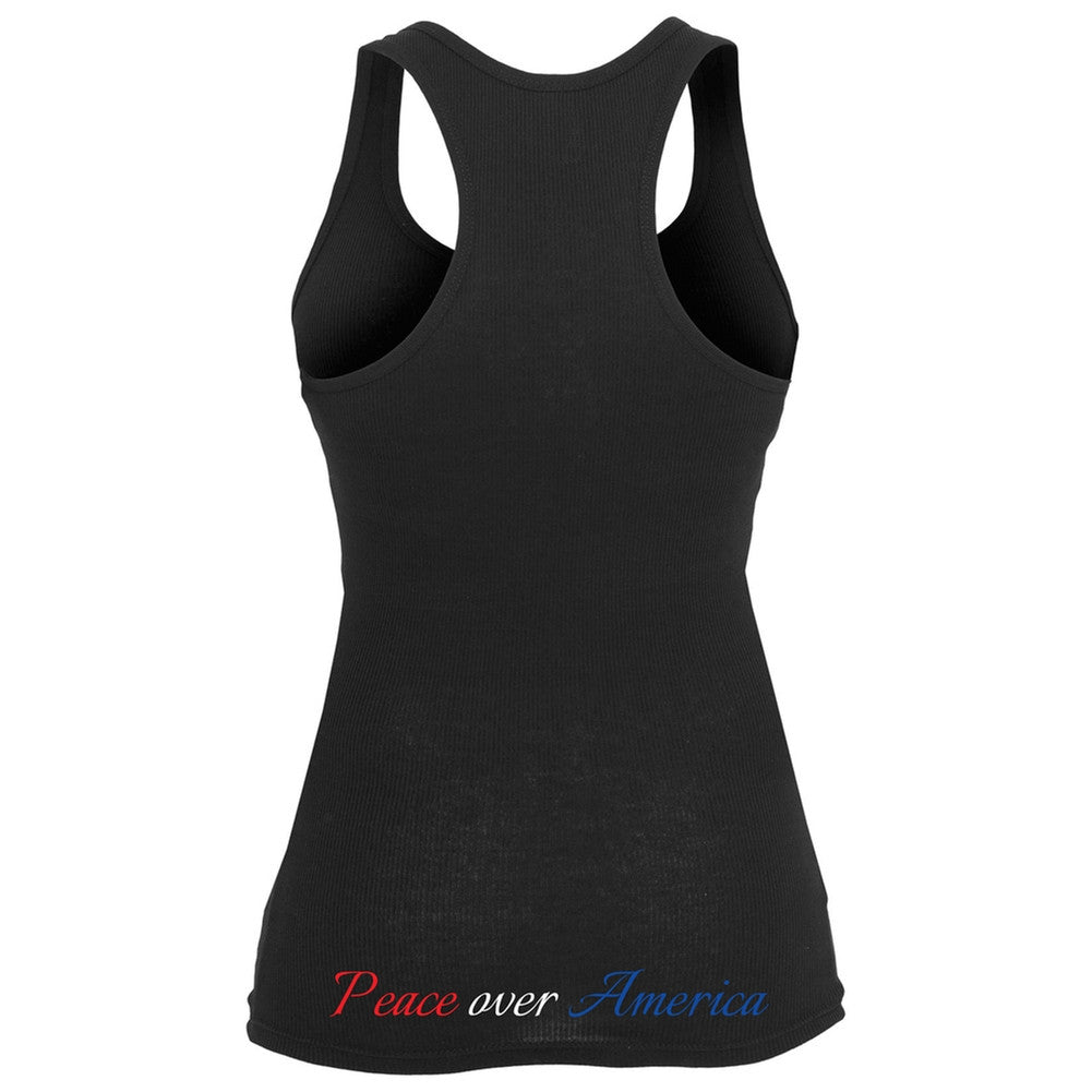 Peace Over America Black Juniors Soft Tank - Joe Gannascoli Juniors Tank Tops Joe Gannascoli   