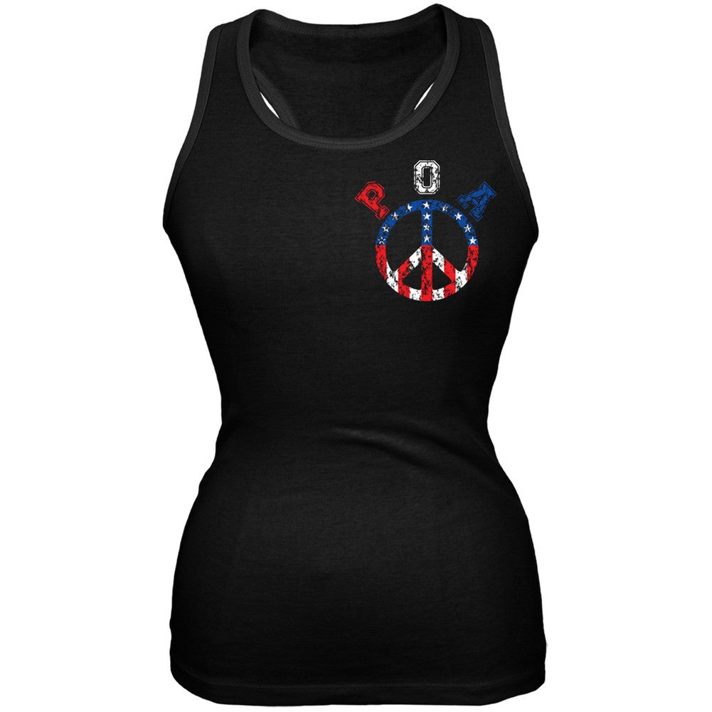 Peace Over America Black Juniors Soft Tank - Joe Gannascoli Juniors Tank Tops Joe Gannascoli 2XL Black 