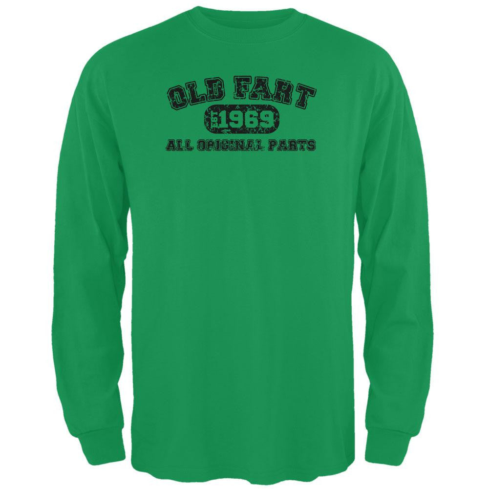 Old Fart Original Parts 1969 Funny Green Adult Long Sleeve T-Shirt Men's Long Sleeves Old Glory 2XL Green 