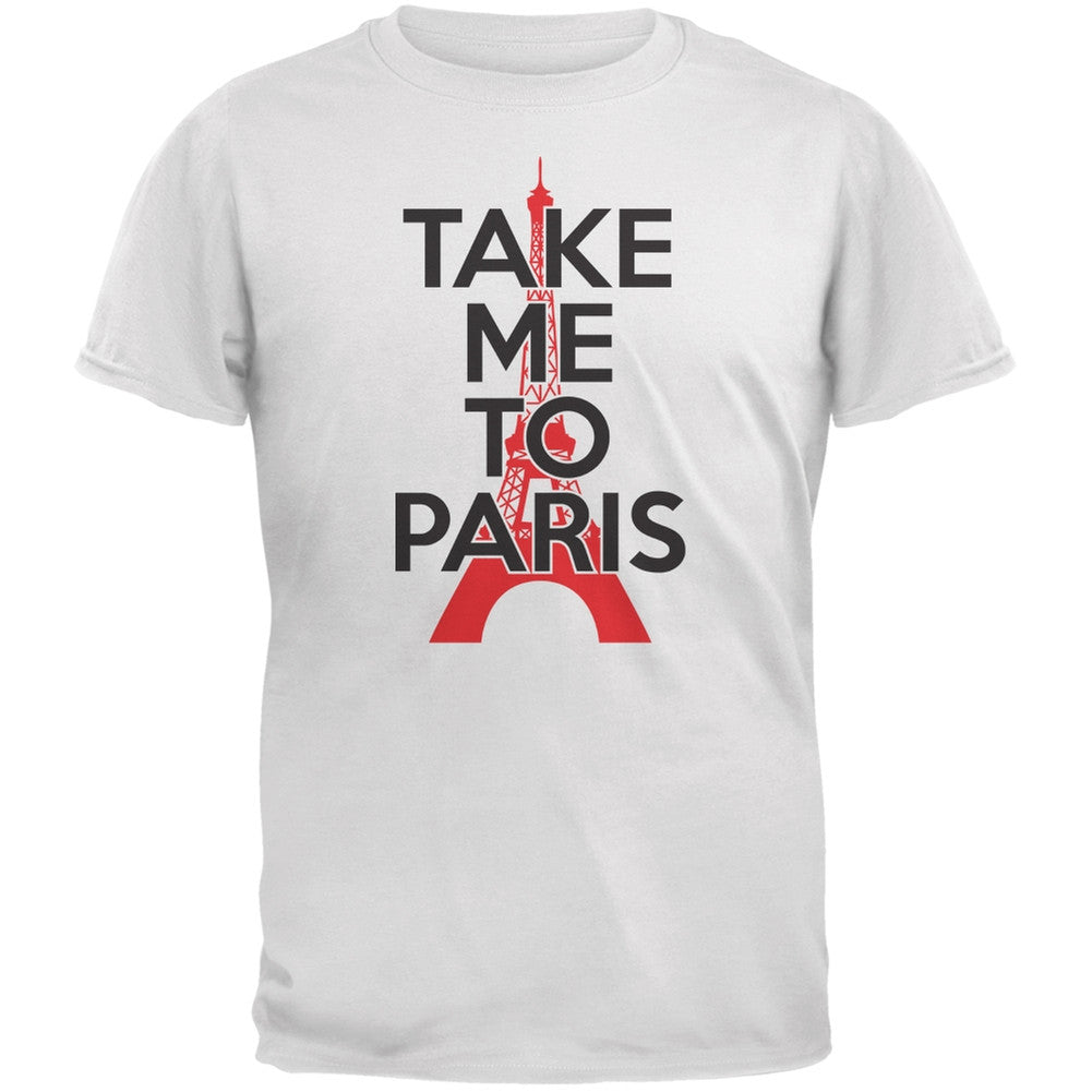 Take Me To Paris White Youth T-Shirt Youth T-Shirts Old Glory LG White 