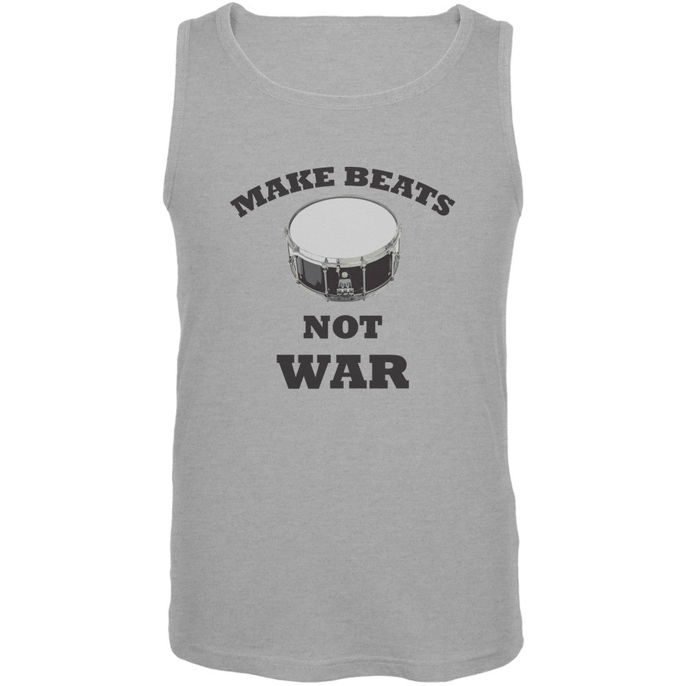 Make Beats Not War Snare Heather Grey Adult Tank Top Men's Tank Tops Old Glory 2XL Grey 