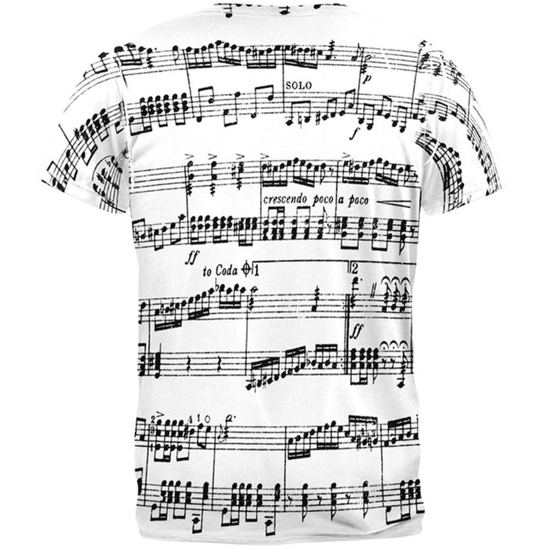 Music Staff All Over Adult T-Shirt Men's T-Shirts Old Glory   