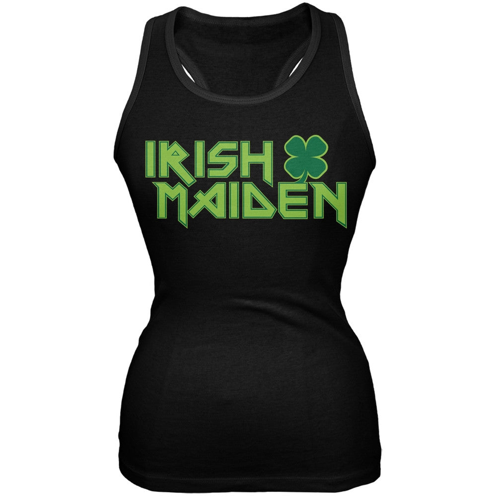 Irish Maiden Black Juniors Soft Tank Top Juniors Tank Tops Old Glory   