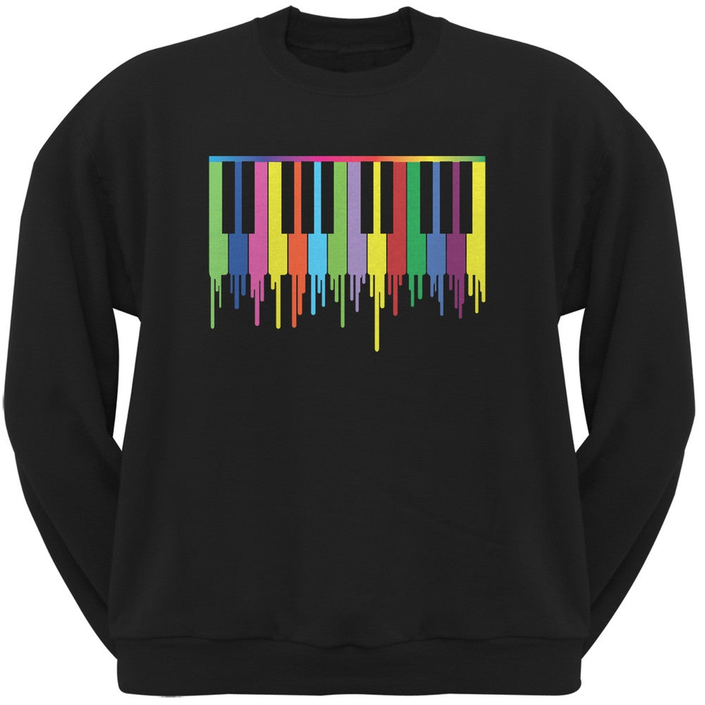 Piano Keys Black Adult Sweatshirt Men's Sweatshirts Old Glory 2XL Black 