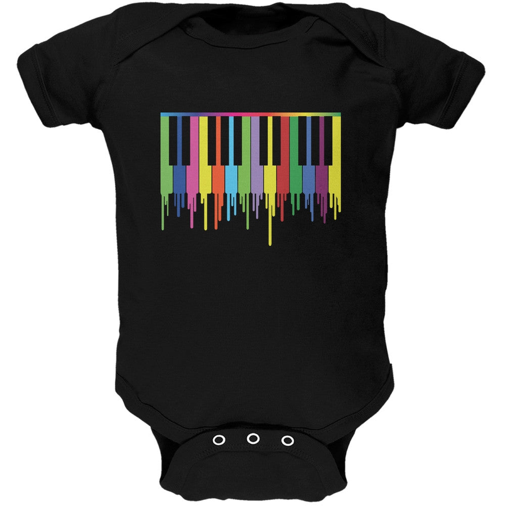 Piano Keys Black Soft Baby One Piece Baby One Piece Old Glory 0-3M Black 