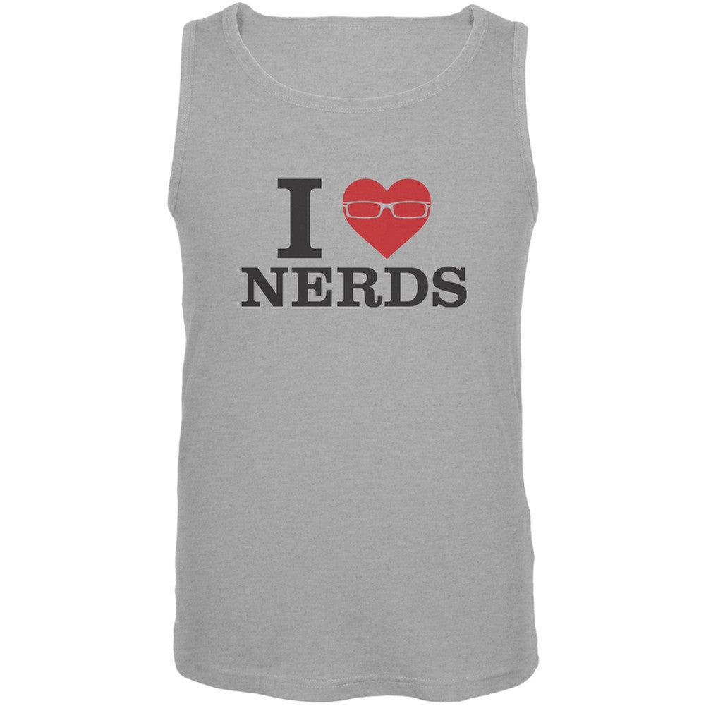 I Heart Nerds Heather Grey Adult Tank Top Men's Tank Tops Old Glory 2XL Grey 