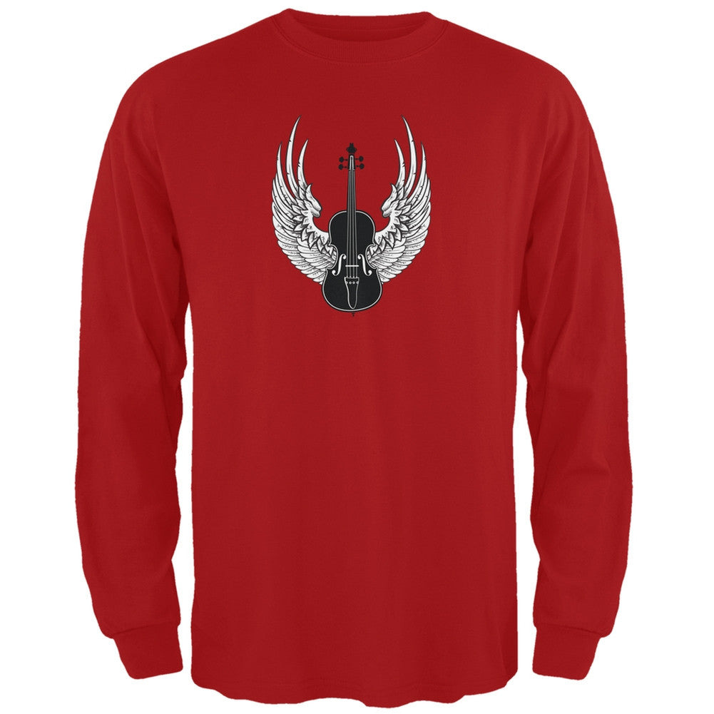 Winged Violin Red Adult Long Sleeve T-Shirt Men's Long Sleeves Old Glory 2XL Red 