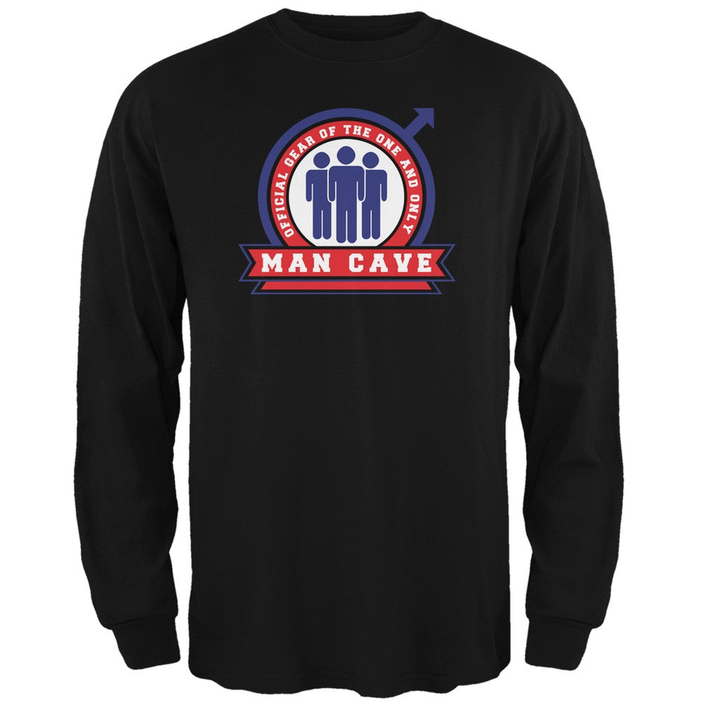 Official Man Cave Gear Black Adult Long Sleeve T-Shirt Men's Long Sleeves Old Glory 2XL Black 