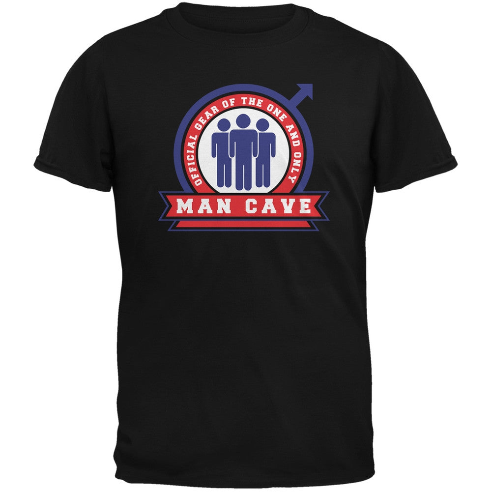 Official Man Cave Gear Black Adult T-Shirt Men's T-Shirts Old Glory 2XL Black 