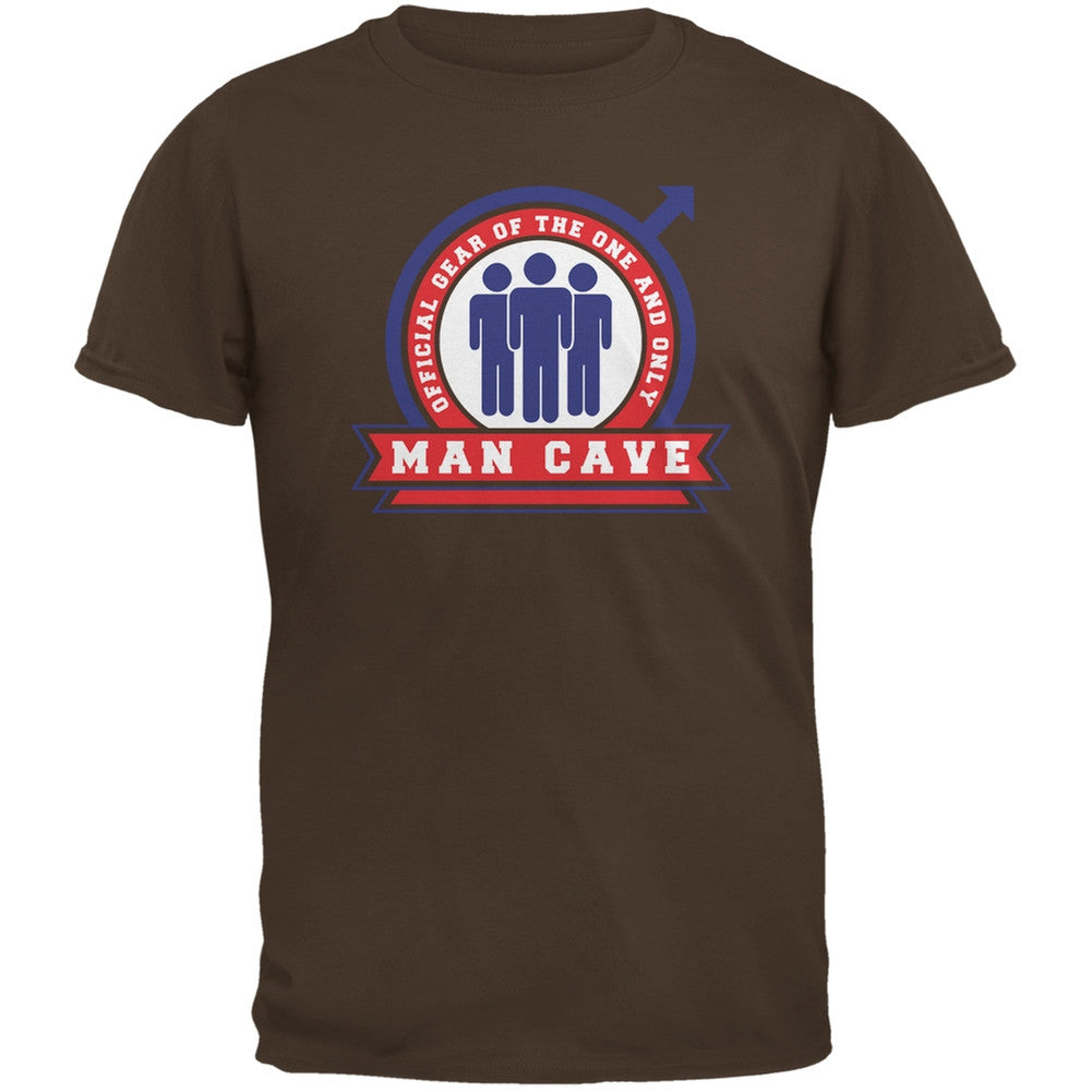 Official Man Cave Gear Brown Adult T-Shirt Men's T-Shirts Old Glory 2XL Brown 