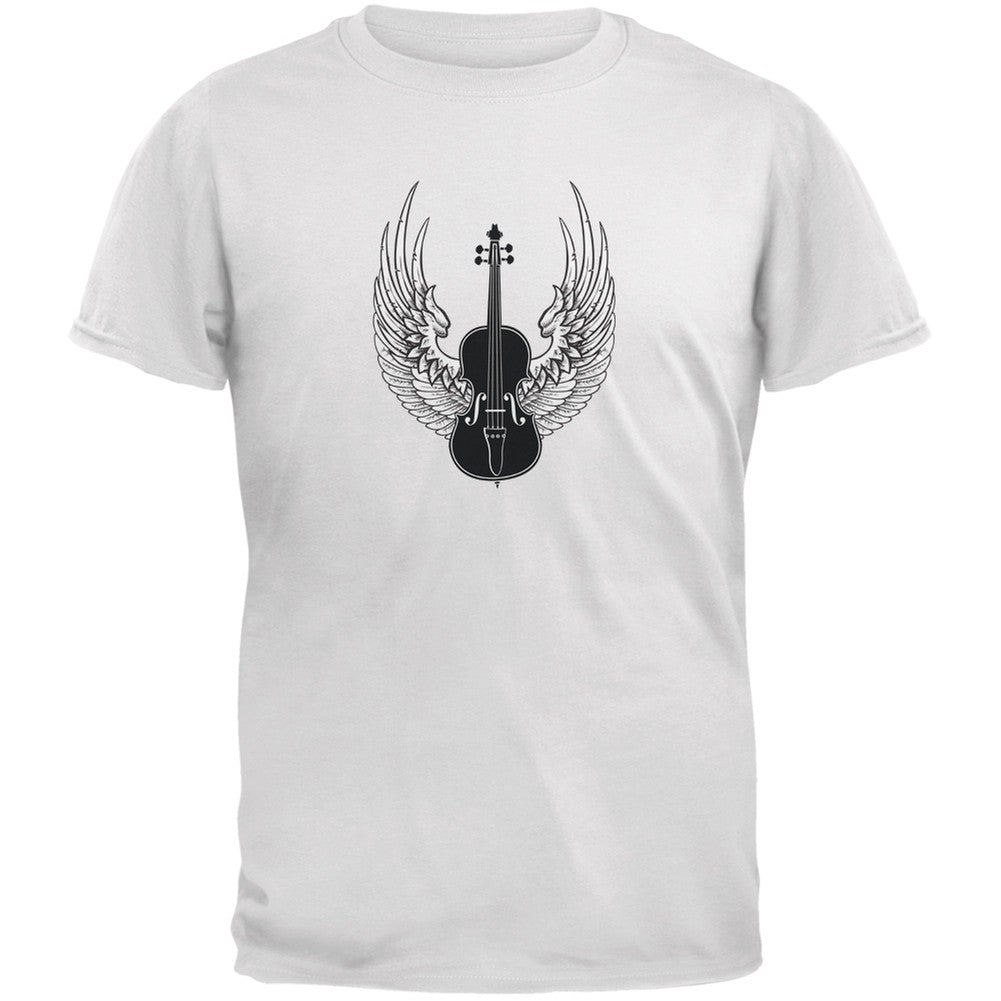 Winged Violin White Youth T-Shirt Youth T-Shirts Old Glory LG White 