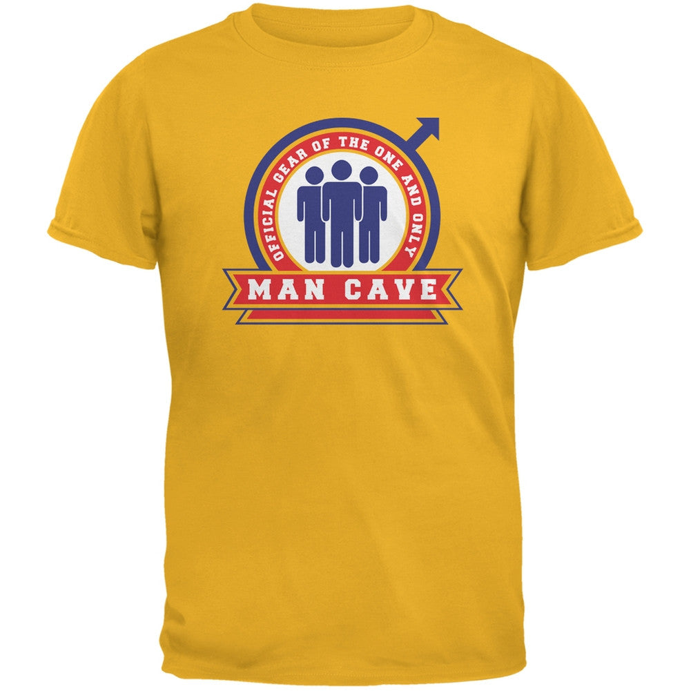 Official Man Cave Gear Gold Adult T-Shirt Men's T-Shirts Old Glory 2XL Yellow 