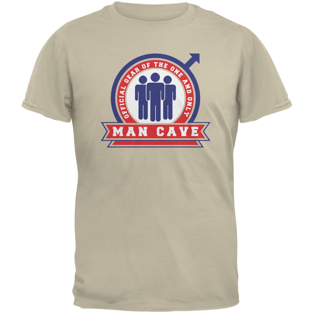 Official Man Cave Gear Sand Adult T-Shirt Men's T-Shirts Old Glory 2XL Beige 