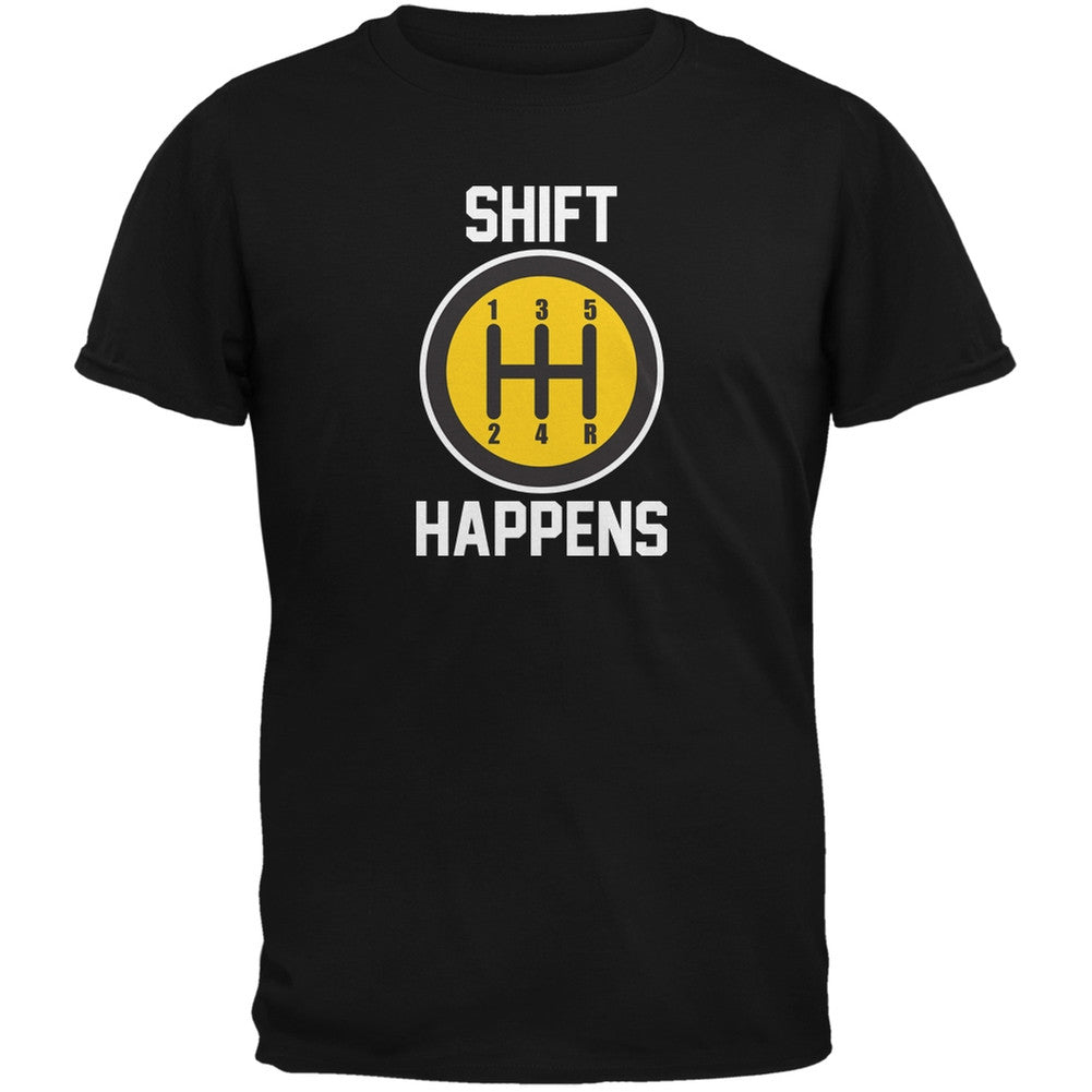 Shift Happens Black Adult T-Shirt Men's T-Shirts Old Glory 2XL Black 