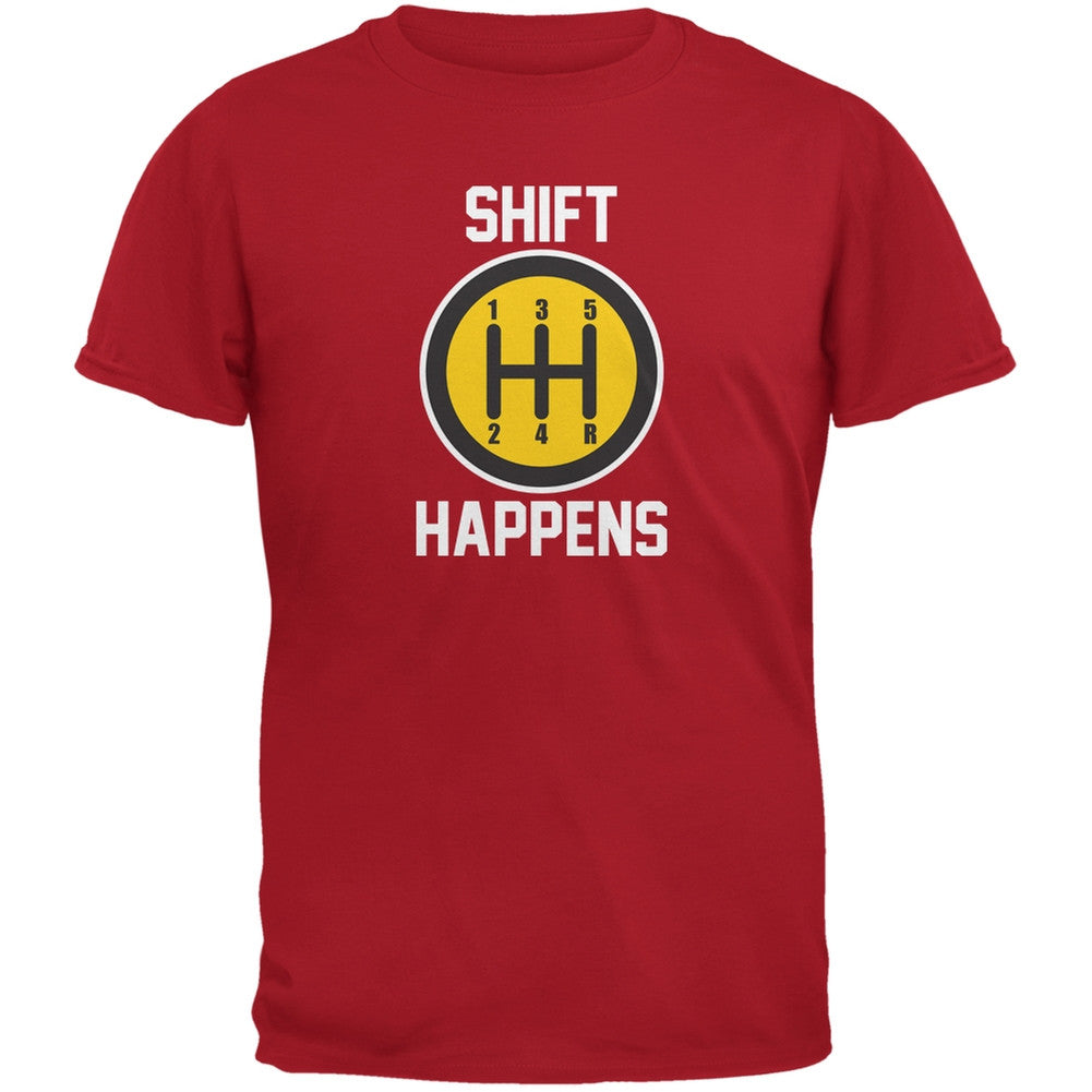 Shift Happens Red Adult T-Shirt Men's T-Shirts Old Glory 2XL Red 