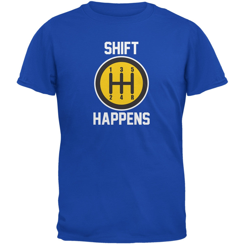 Shift Happens Royal Adult T-Shirt Men's T-Shirts Old Glory 2XL Blue 