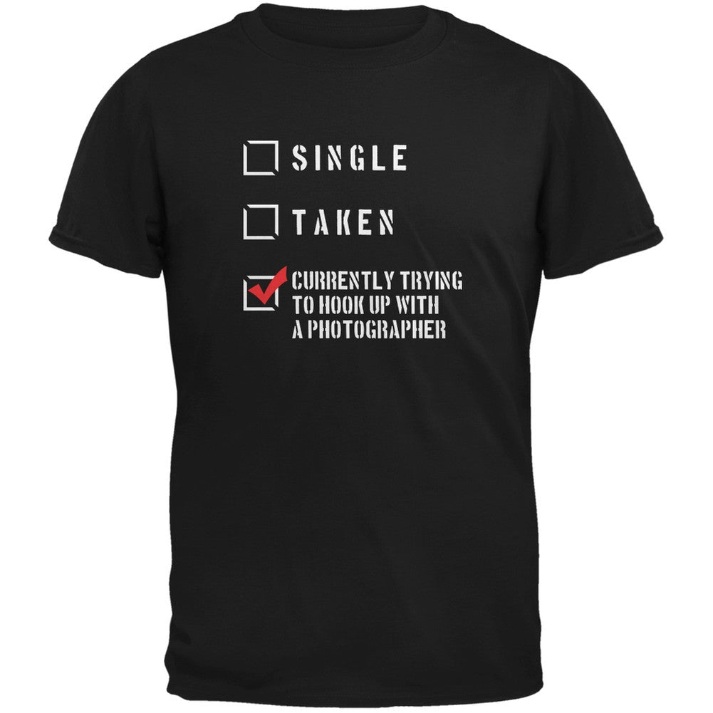 Photographer Hook Up Funny Black Adult T-Shirt Men's T-Shirts Old Glory 2XL Black 