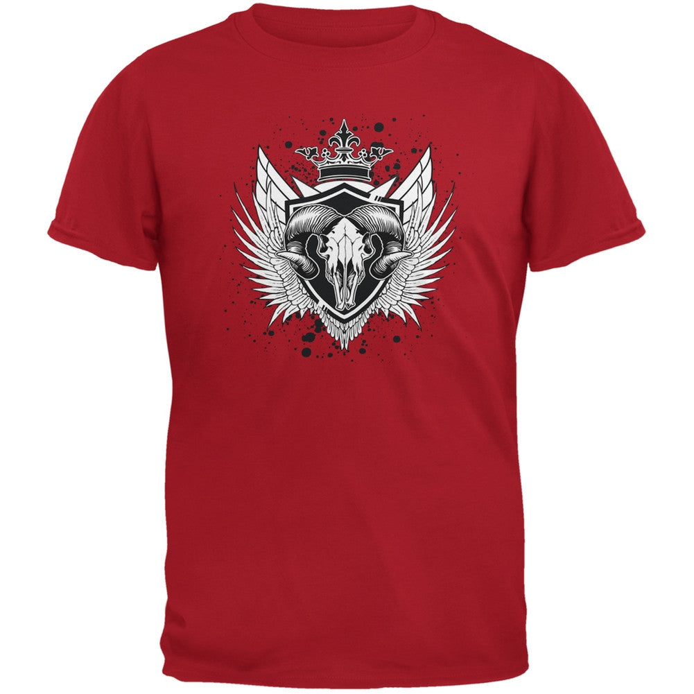 Ram Skull Red Youth T-Shirt Youth T-Shirts Old Glory LG Red 