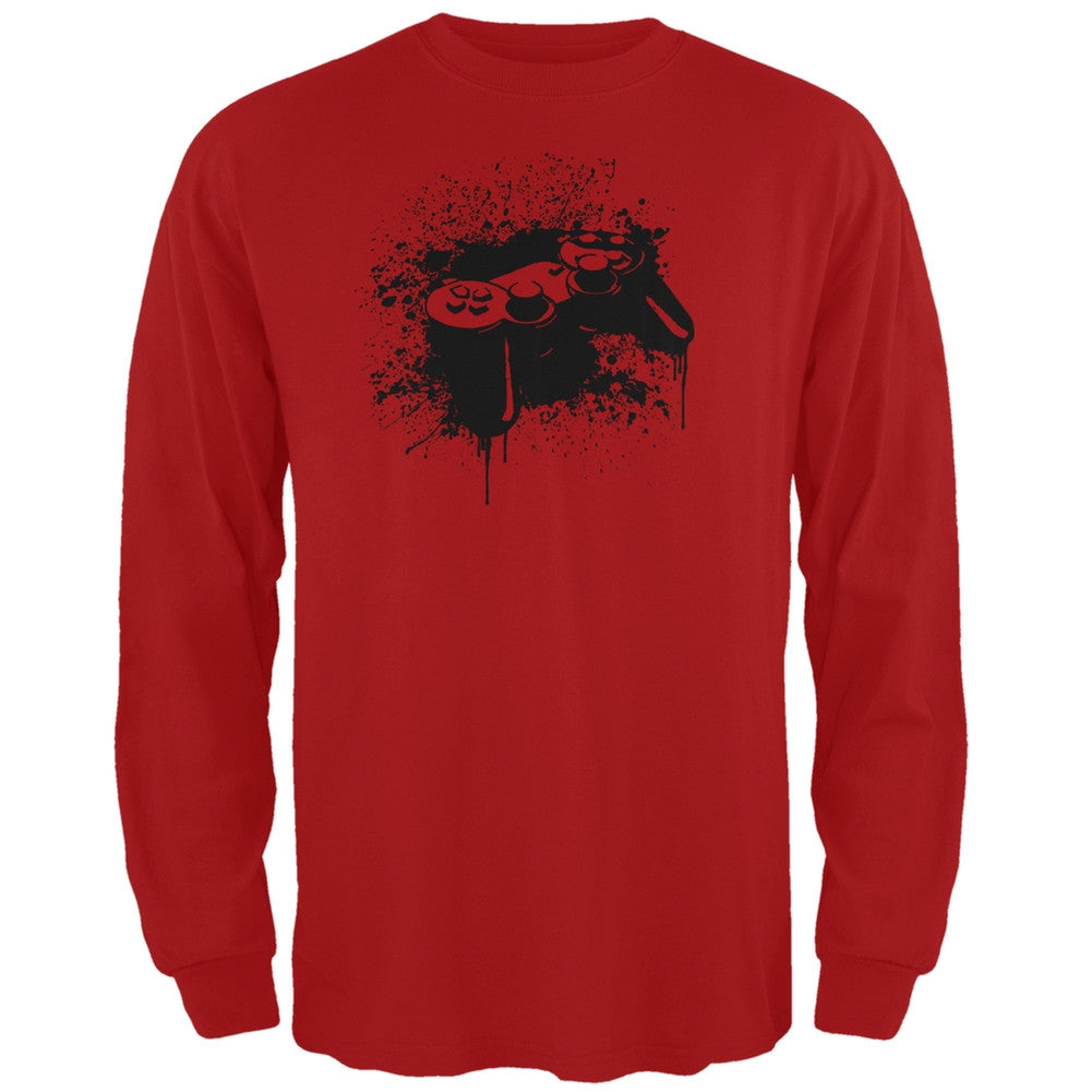 Game Controller Red Adult Long Sleeve T-Shirt Men's Long Sleeves Old Glory 2XL Red 