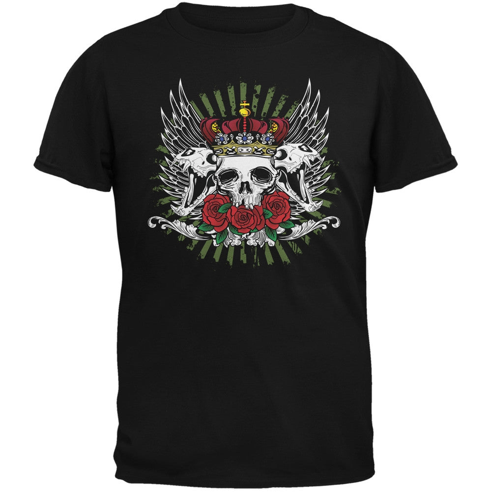 Skull & Roses Black Youth T-Shirt Youth T-Shirts Old Glory LG Black 