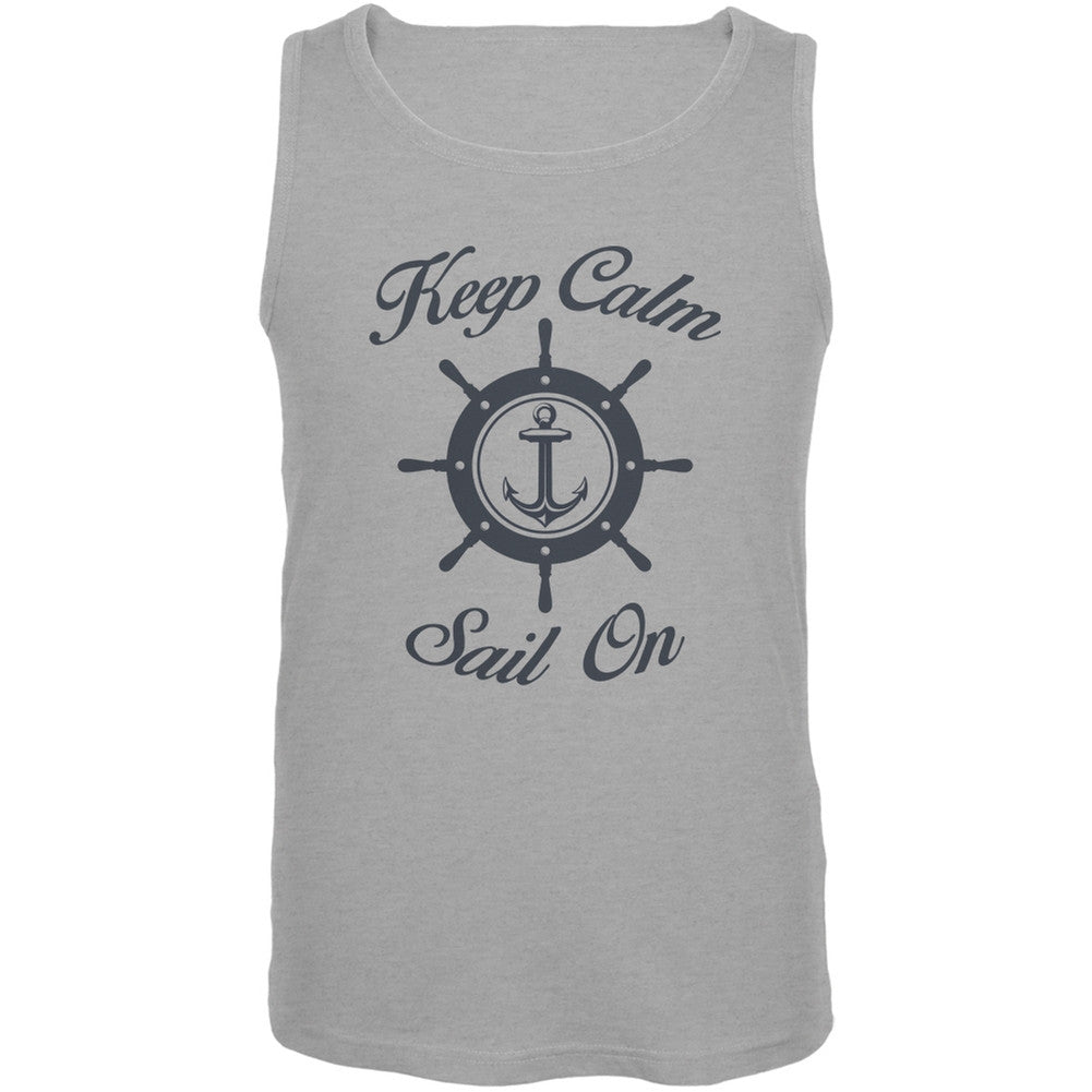 Sail On Heather Grey Adult Tank Top Men's Tank Tops Old Glory 2XL Grey 