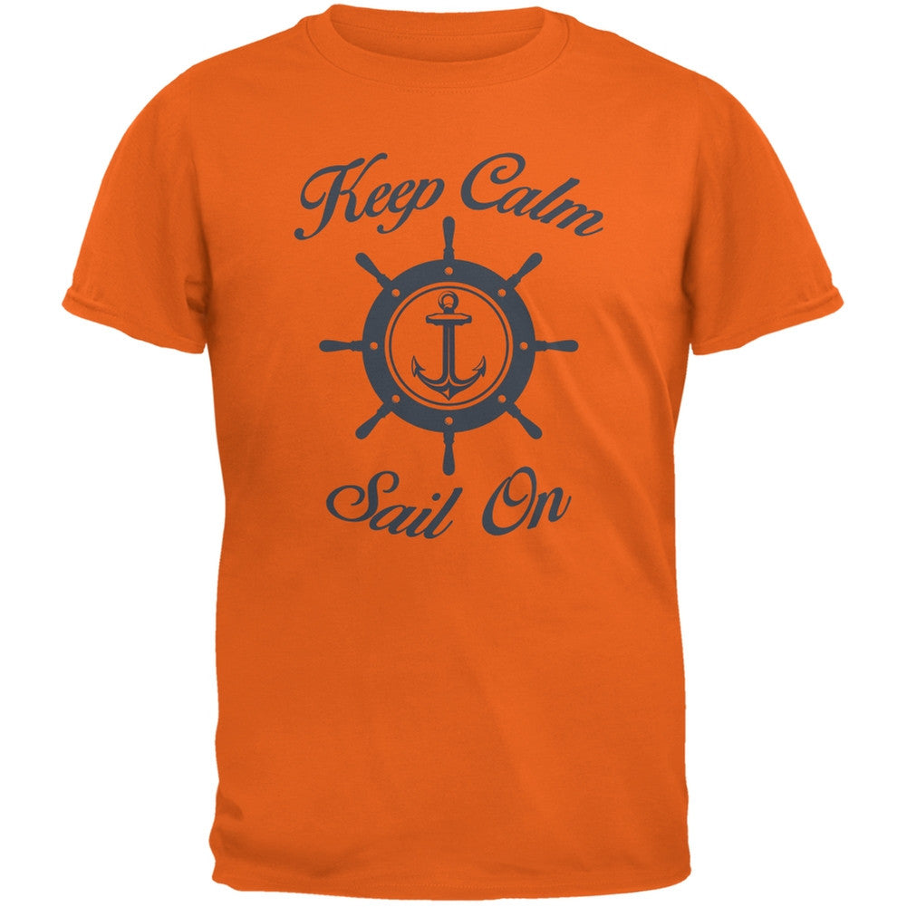 Sail On Orange Adult T-Shirt Men's T-Shirts Old Glory 2XL Orange 