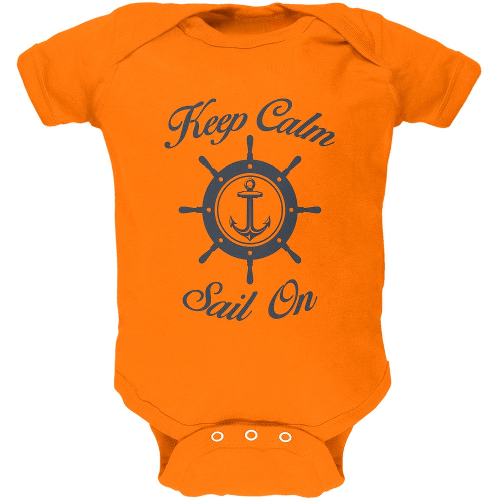 Sail On Orange Soft Baby One Piece Baby One Piece Old Glory 0-3M Orange 