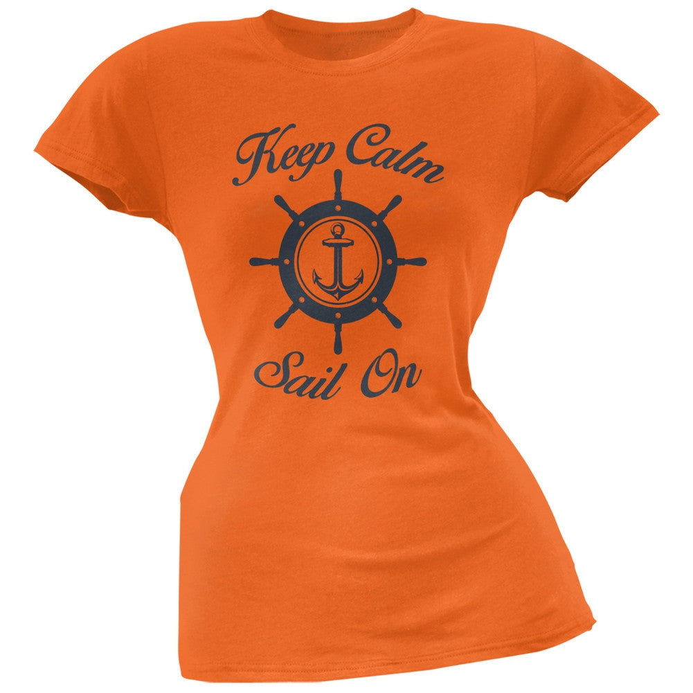 Sail On Orange Soft Juniors T-Shirt Juniors T-Shirts Old Glory 2XL Orange 