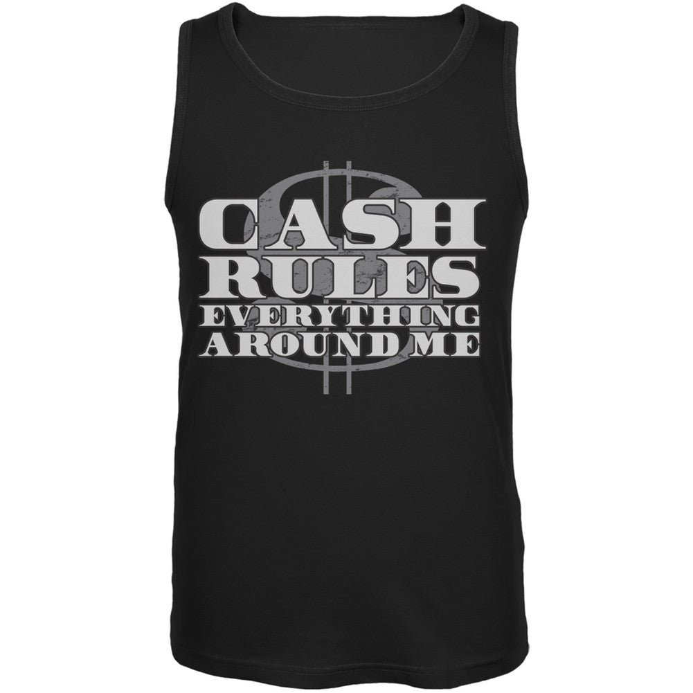 Cash Rules Black Adult Tank Top Men's Tank Tops Old Glory 2XL Black 