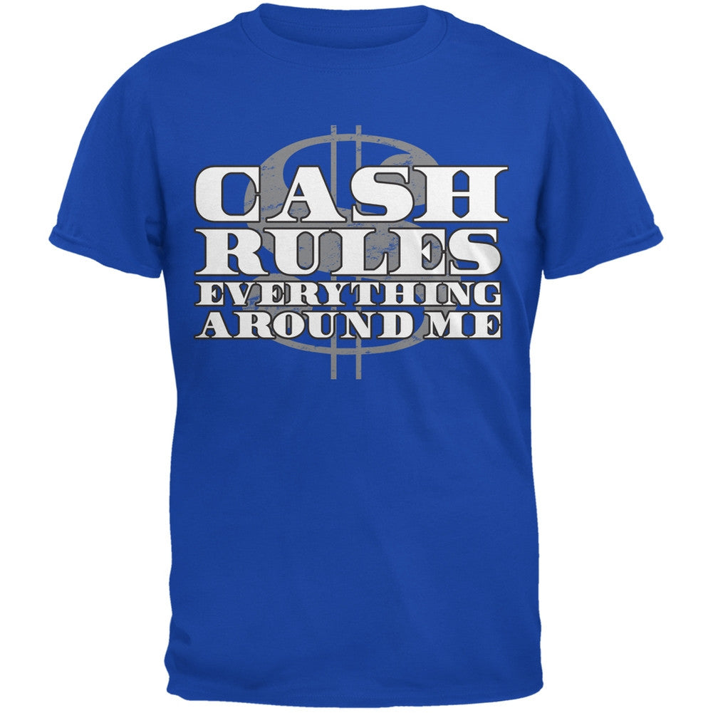 Cash Rules Royal Adult T-Shirt Men's T-Shirts Old Glory 2XL Blue 