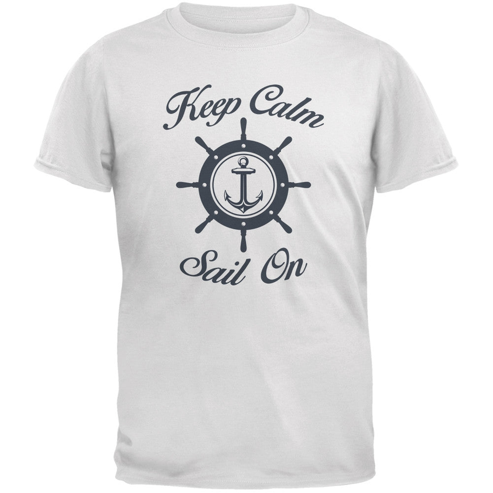 Sail On White Youth T-Shirt Youth T-Shirts Old Glory LG White 