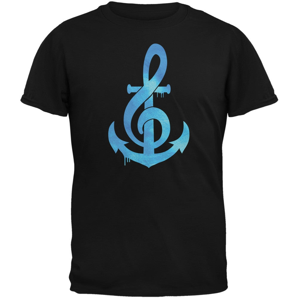 Anchor Clef Black Adult T-Shirt Men's T-Shirts Old Glory 2XL Black 