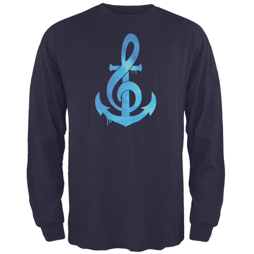 Anchor Clef Navy Adult Long Sleeve T-Shirt Men's Long Sleeves Old Glory 2XL Blue 