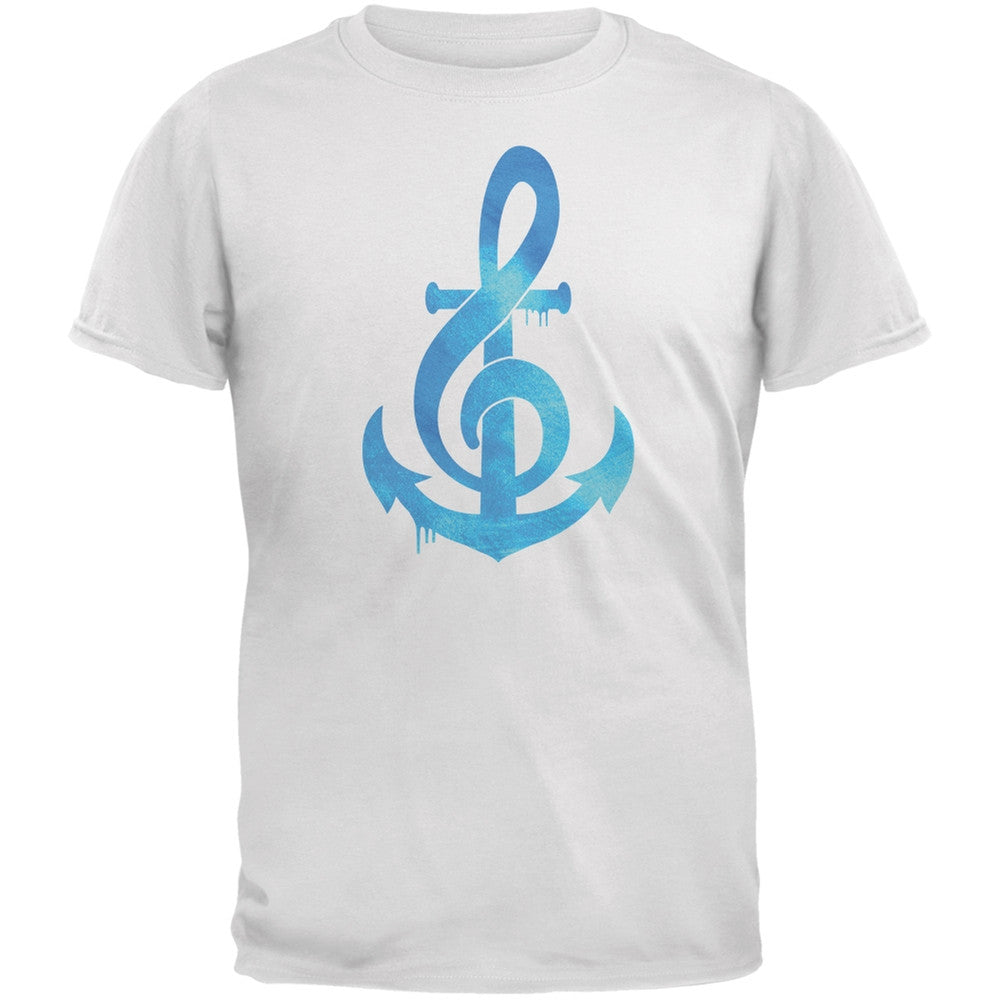 Anchor Clef White Adult T-Shirt Men's T-Shirts Old Glory 2XL White 