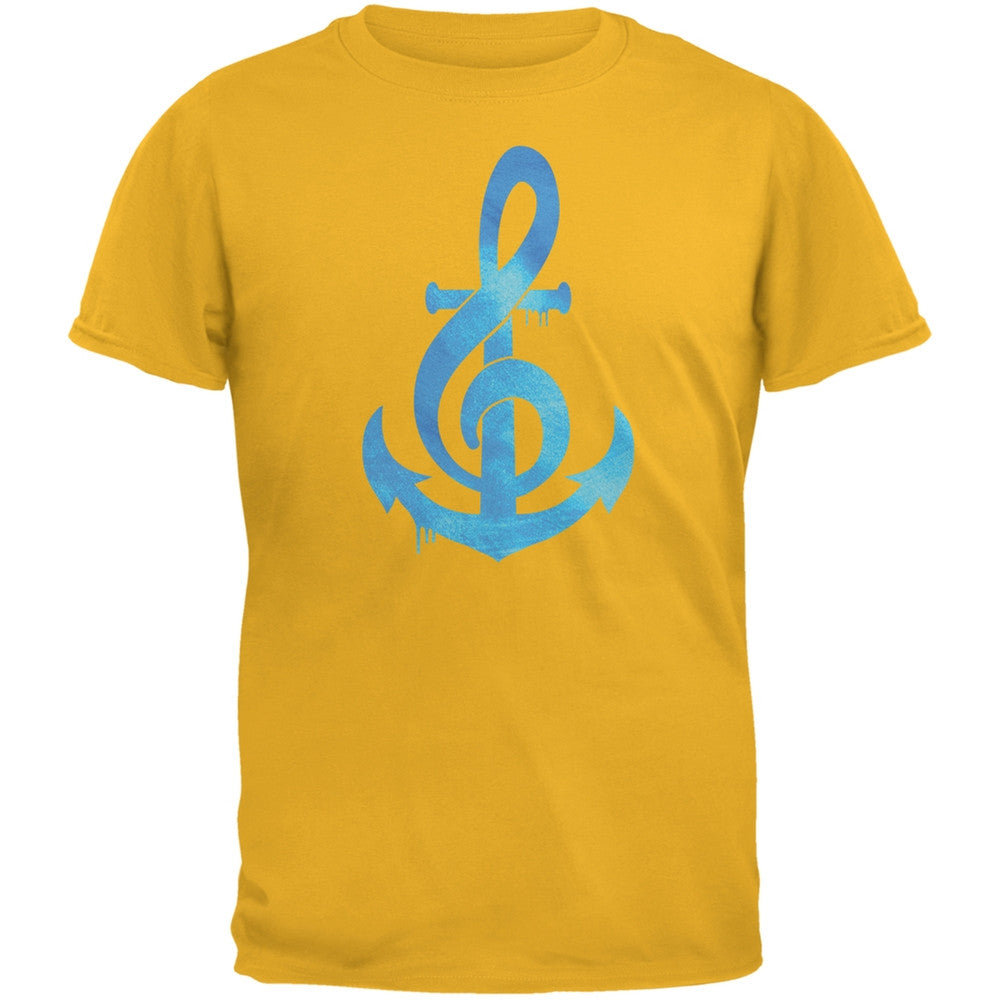 Anchor Clef Yellow Adult T-Shirt Men's T-Shirts Old Glory 2XL Yellow 