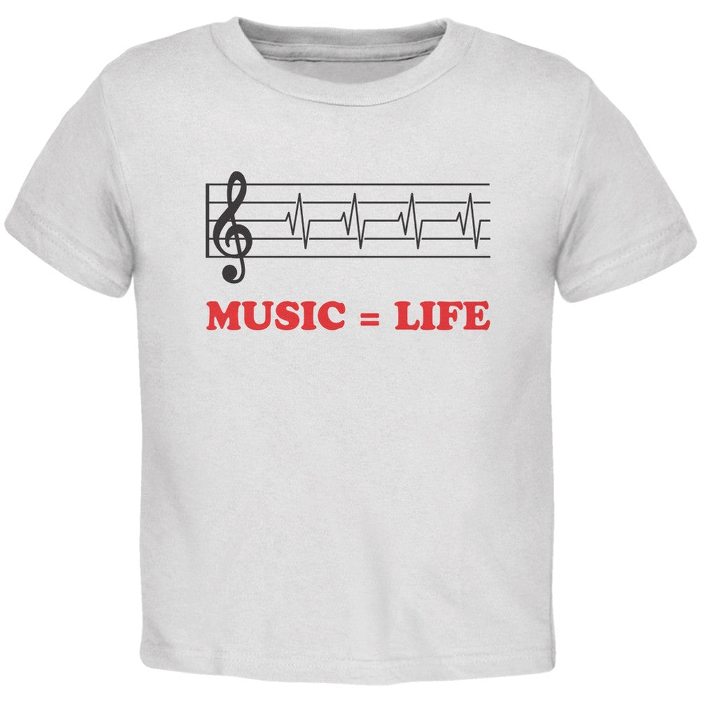 Music=Life Treble Clef White Toddler T-Shirt Toddler T-Shirts Old Glory 2T White 